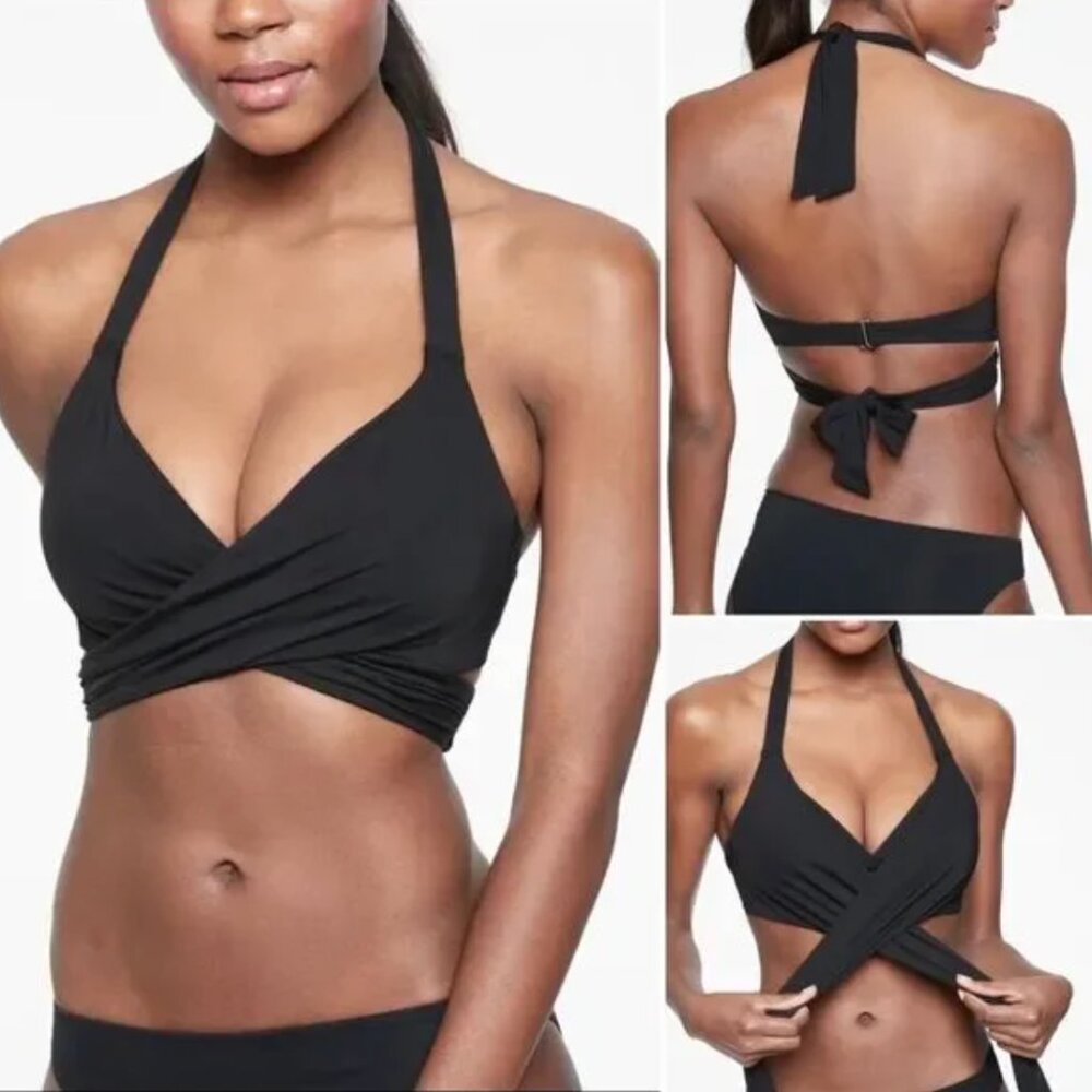 Athleta Black Wrap Bikini Top
